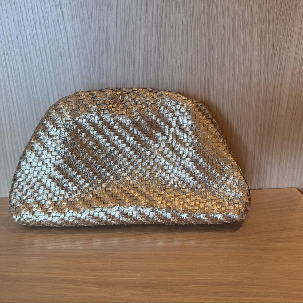 Gold Woven Clutch Bag from Anthropologie